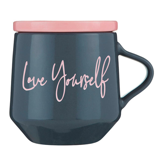 Love Yourself Mug & Coaster Lid with Rainbow Design