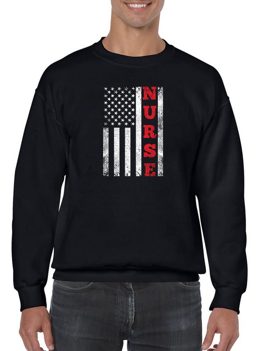 Nurse American Flag Sweatshirt Men's -GoatDeals Designs