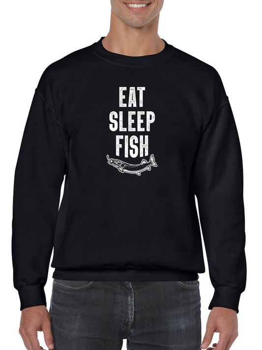 Eat-sleep-fish  Sweatshirt Men's -GoatDeals Designs