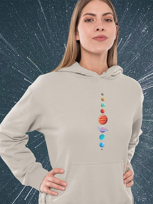 Planets Line Hoodie -SmartPrintsInk Designs