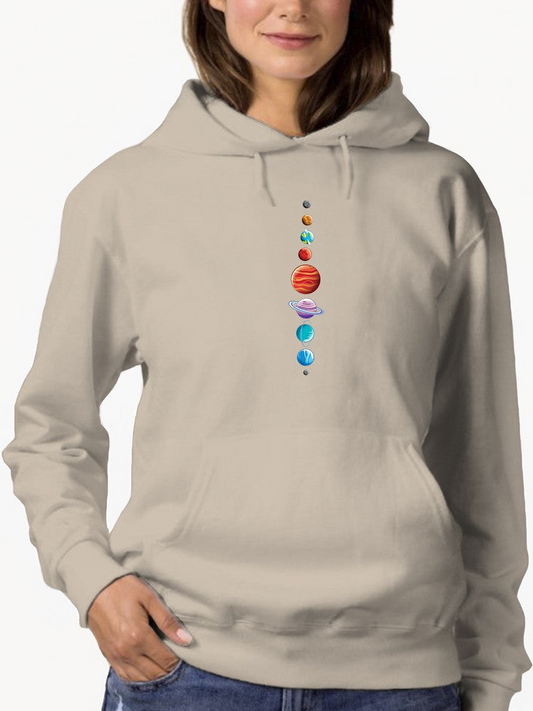 Planets Line Hoodie -SmartPrintsInk Designs