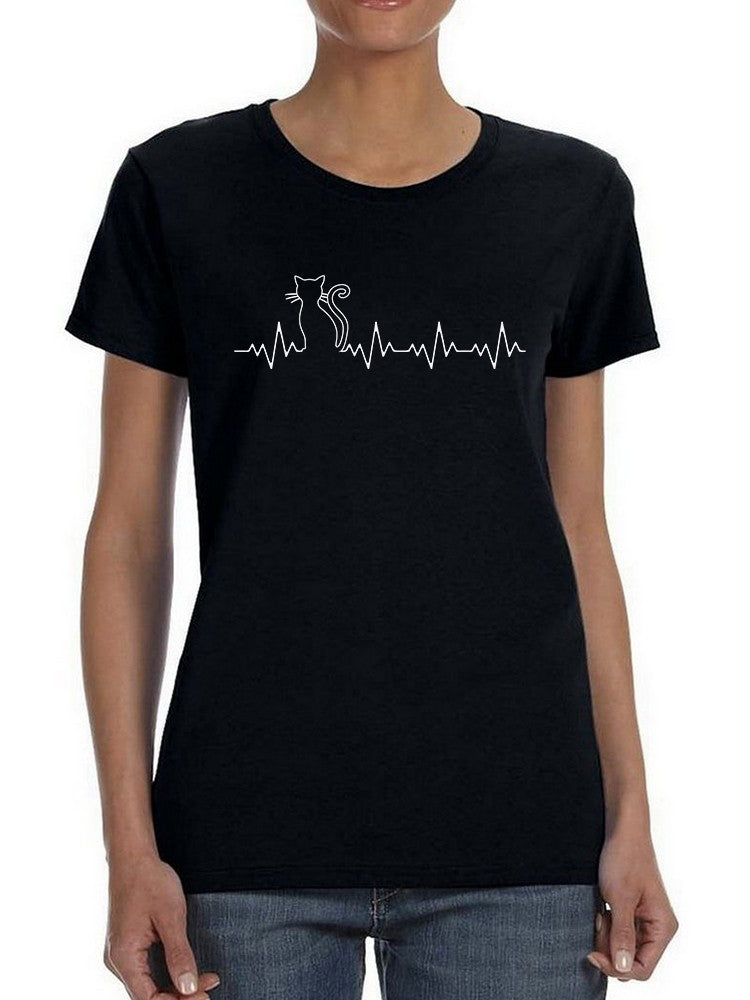 Cardiogram Cat Graphic Women's T-shirt