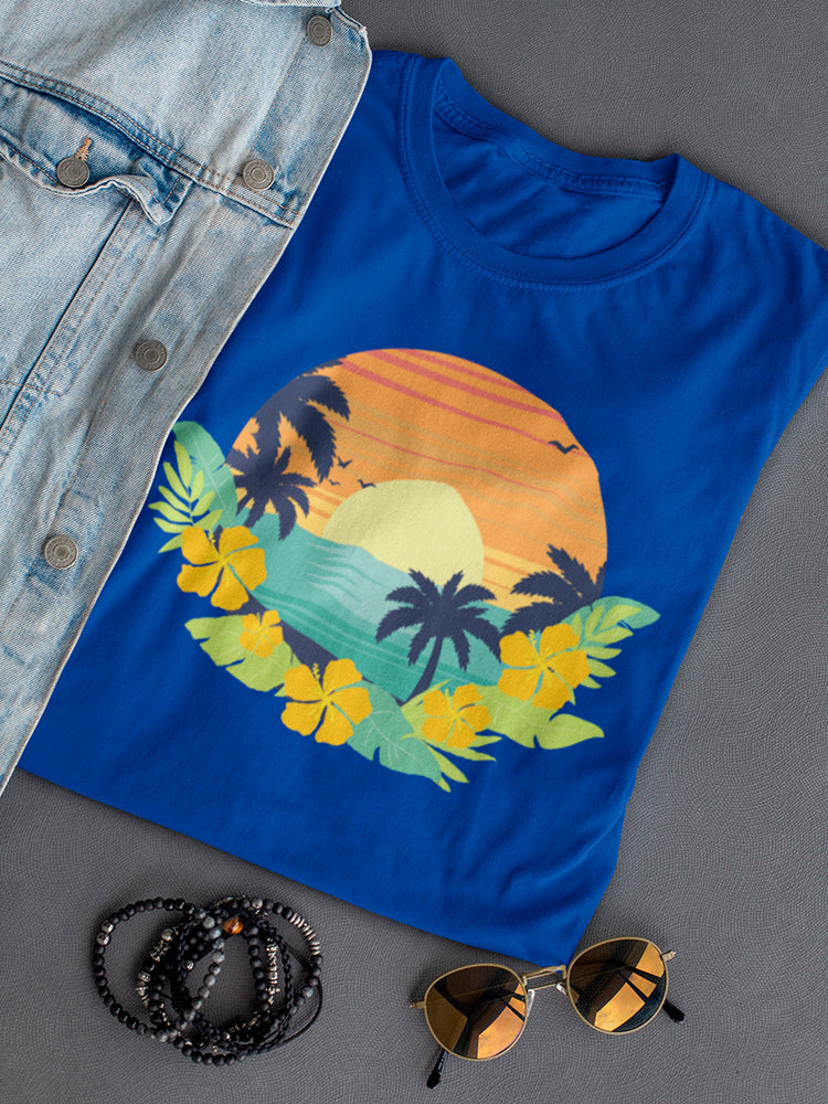 Colorful Tropical Beach Design Women's T-Shirt