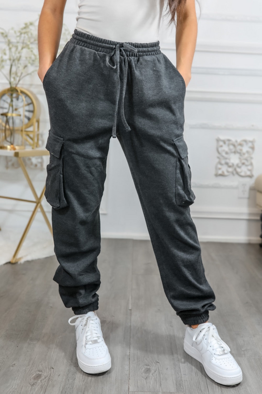 Cotton Drawstring Cargo Joggers Pants