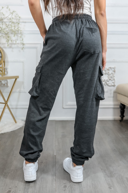 Cotton Drawstring Cargo Joggers Pants