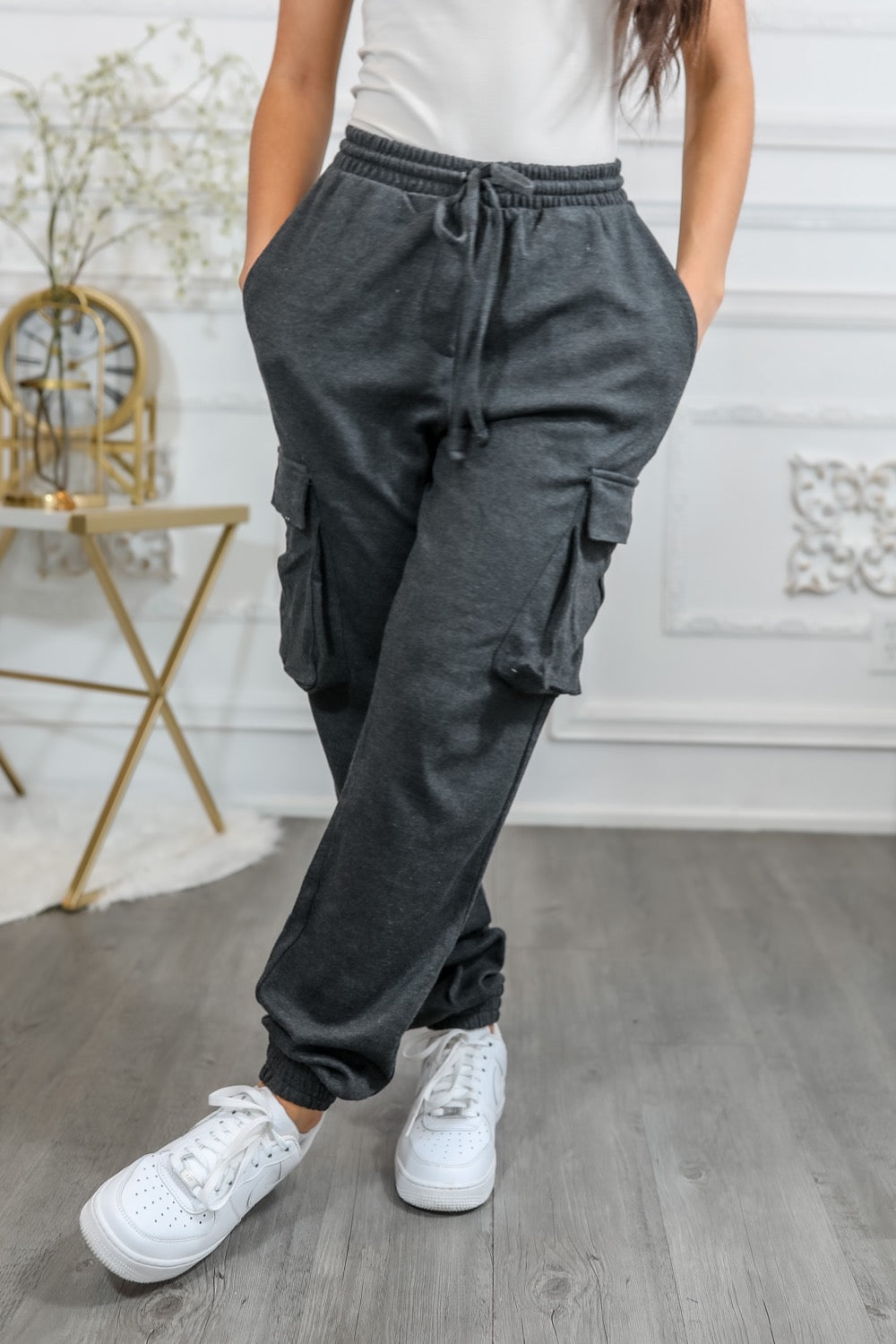 Cotton Drawstring Cargo Joggers Pants