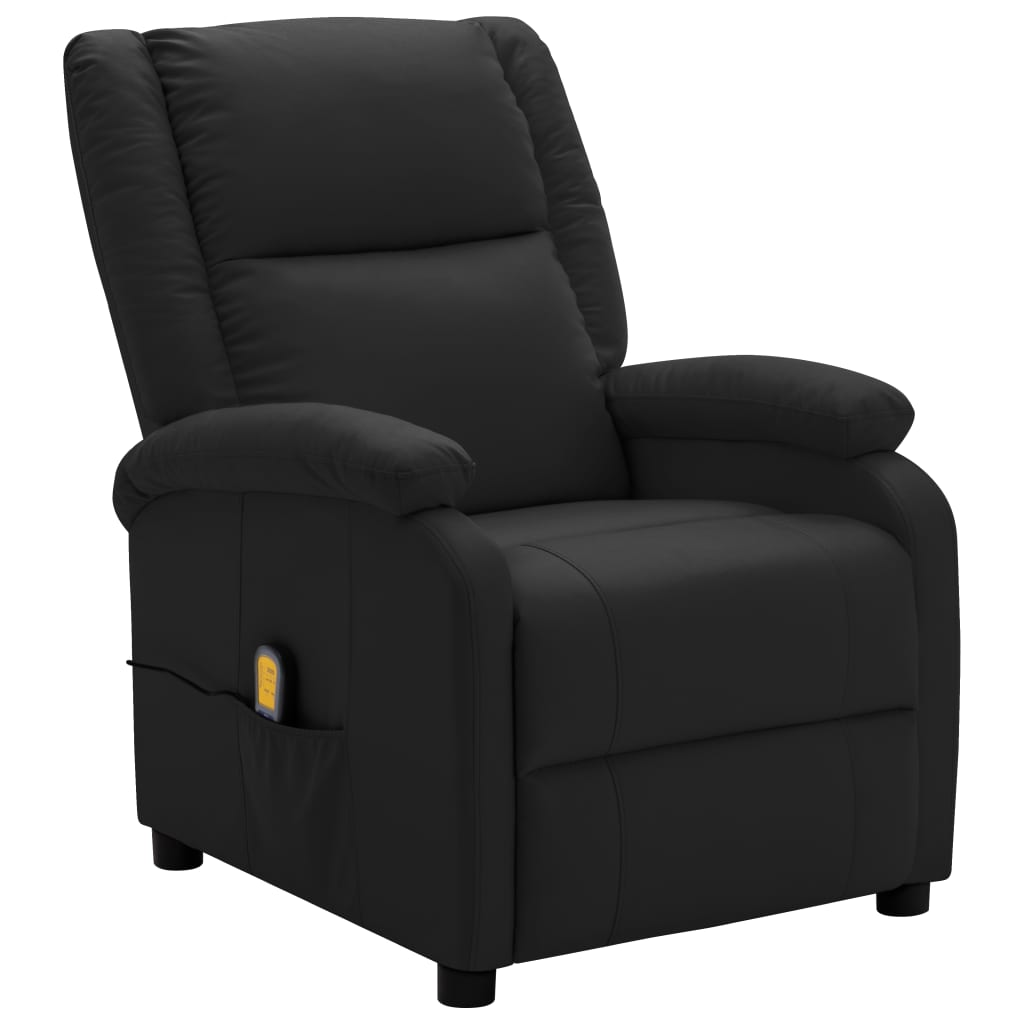 vidaXL Massage Chair Black Faux Leather