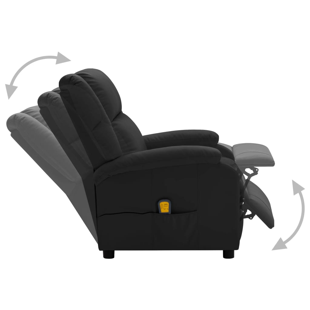 vidaXL Massage Chair Black Faux Leather