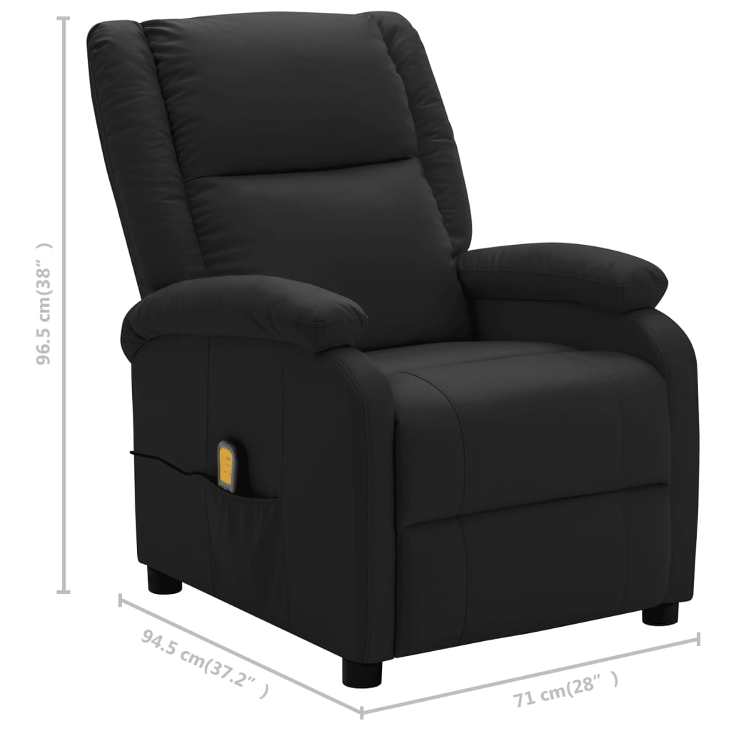 vidaXL Massage Chair Black Faux Leather