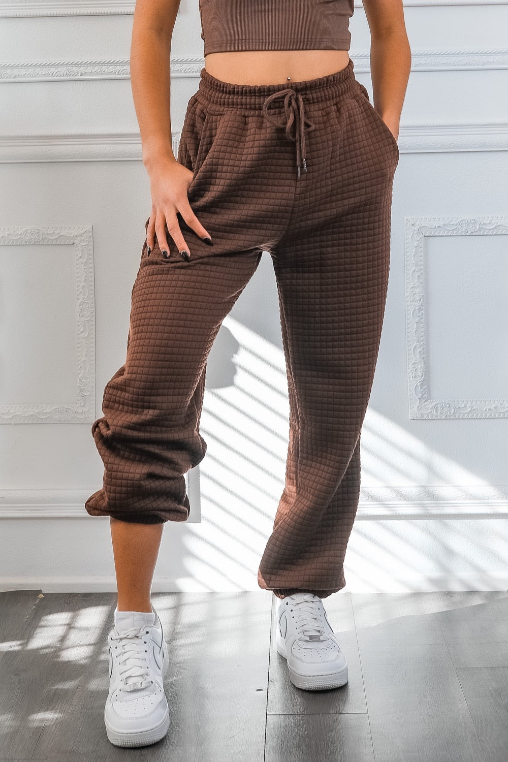 Waffles Anytime Cozy Waffle Jogger Pants