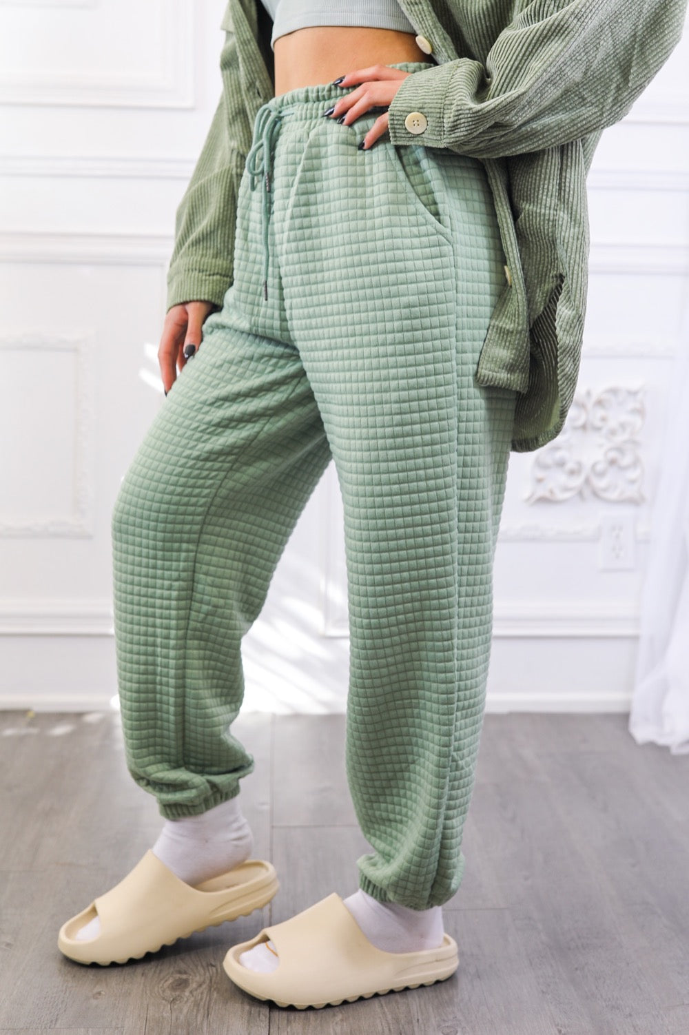 Waffles Anytime Cozy Waffle Jogger Pants