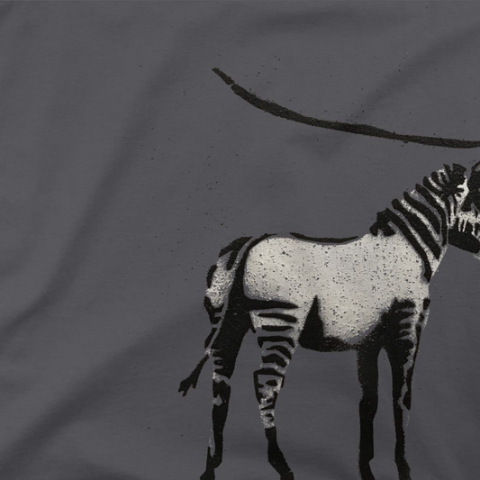 Banksy Zebra Stripes Artwork T-Shirt