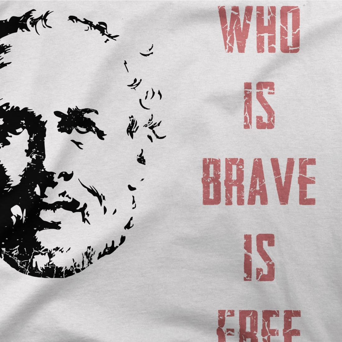 Seneca Famous Stoic Quote- He Who is Brave is Free - T-Shirt