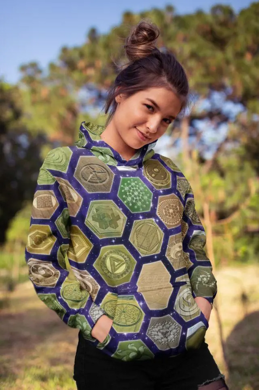 Vibrant Hexagon Print Hoodie