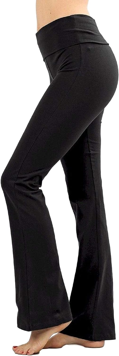 Zenana Women's Fold Over Cotton Yoga Pants