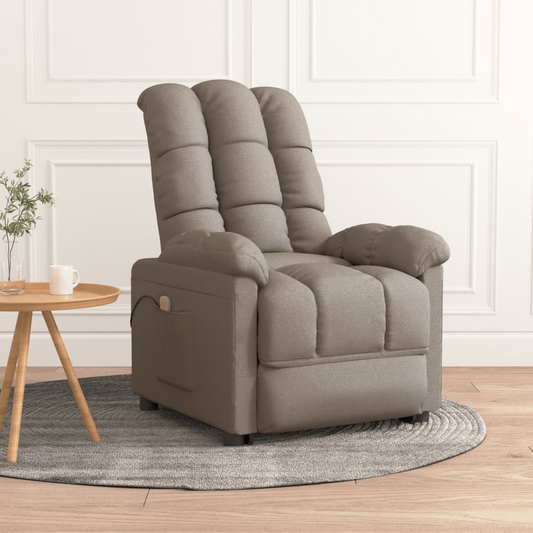 vidaXL Massage Chair Taupe Fabric