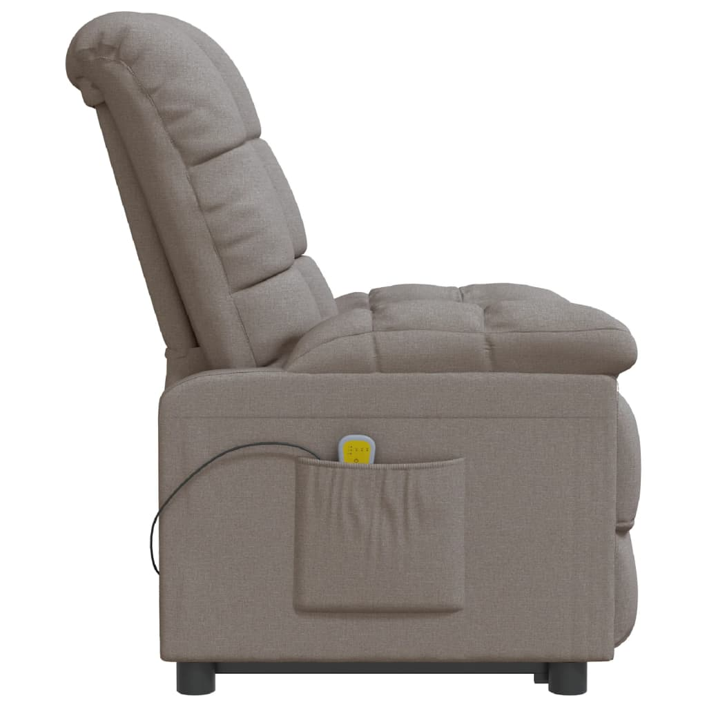 vidaXL Massage Chair Taupe Fabric