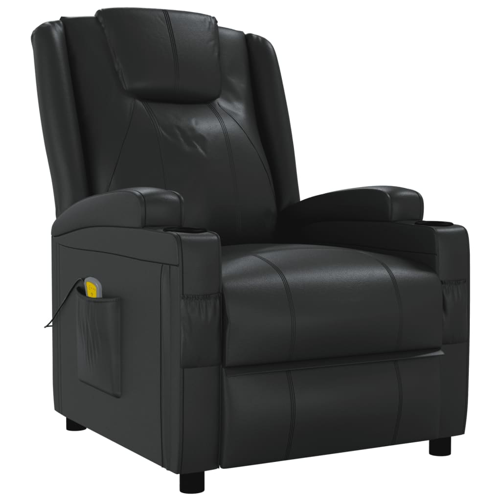 vidaXL Massage Chair Black Faux Leather