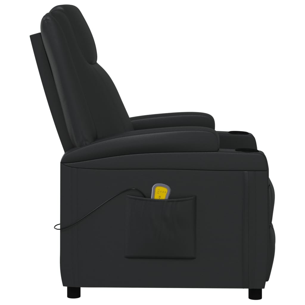 vidaXL Massage Chair Black Faux Leather