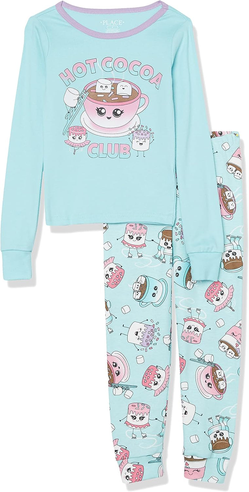 Girls Long Sleeve 2 Piece Snug Fit Cotton Pajamas