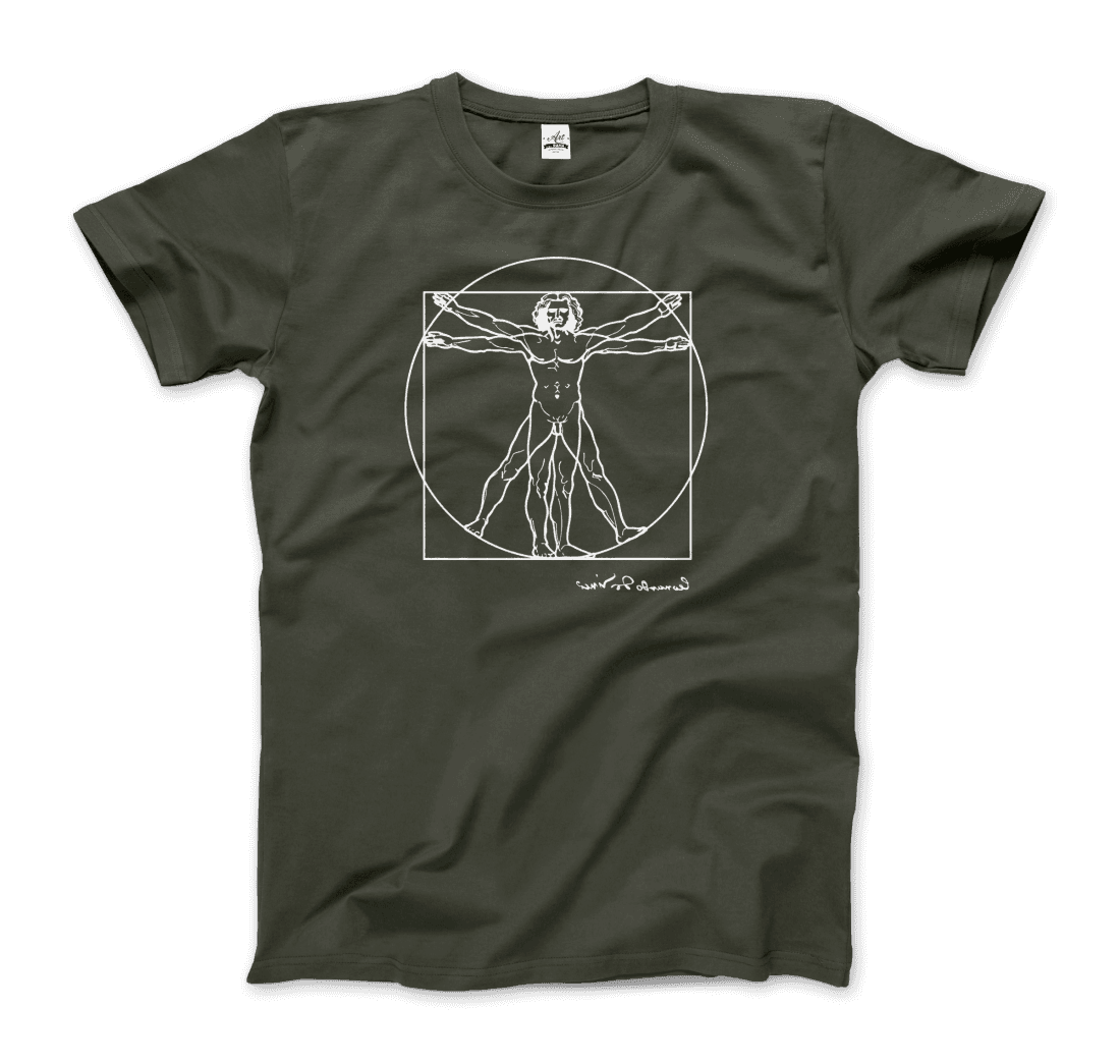 Leonardo Da Vinci, Vitruvian Man Sketch T-Shirt