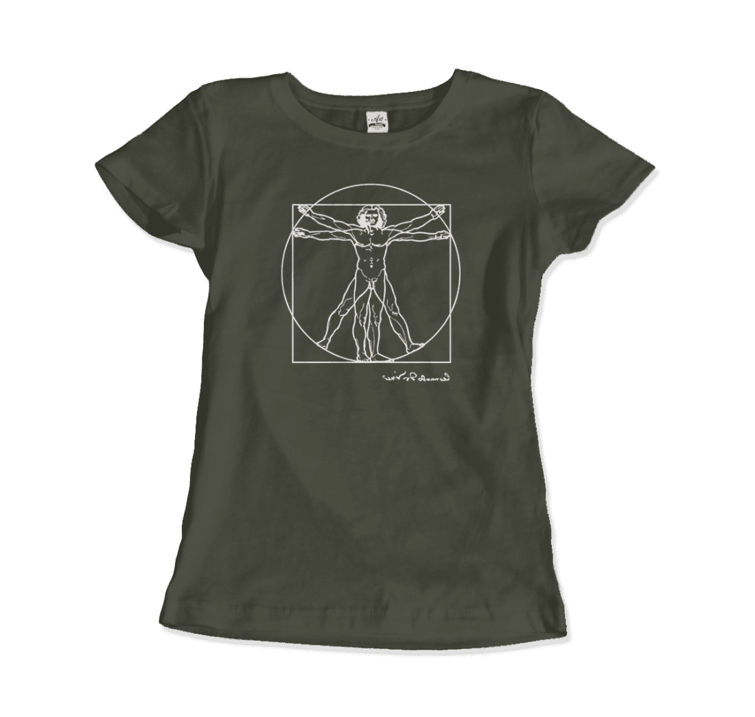 Leonardo Da Vinci, Vitruvian Man Sketch T-Shirt