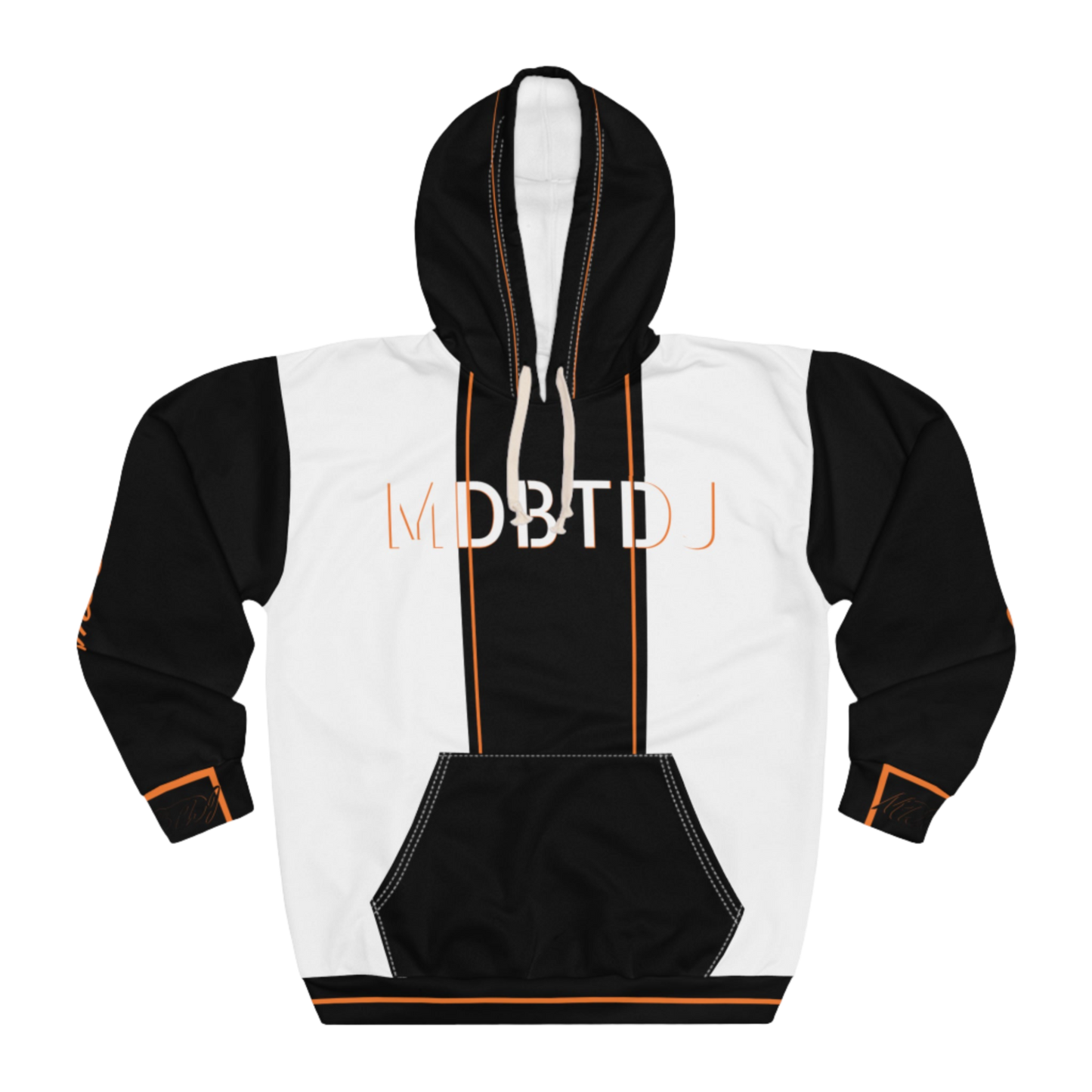 Toasty Orange Trim B&W MDBTDJ Hoodie