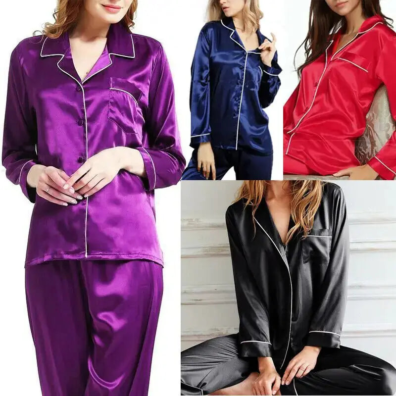 Women's Satin Pajamas Set