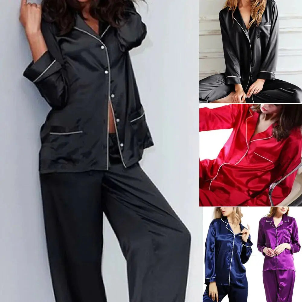 Women's Satin Pajamas Set