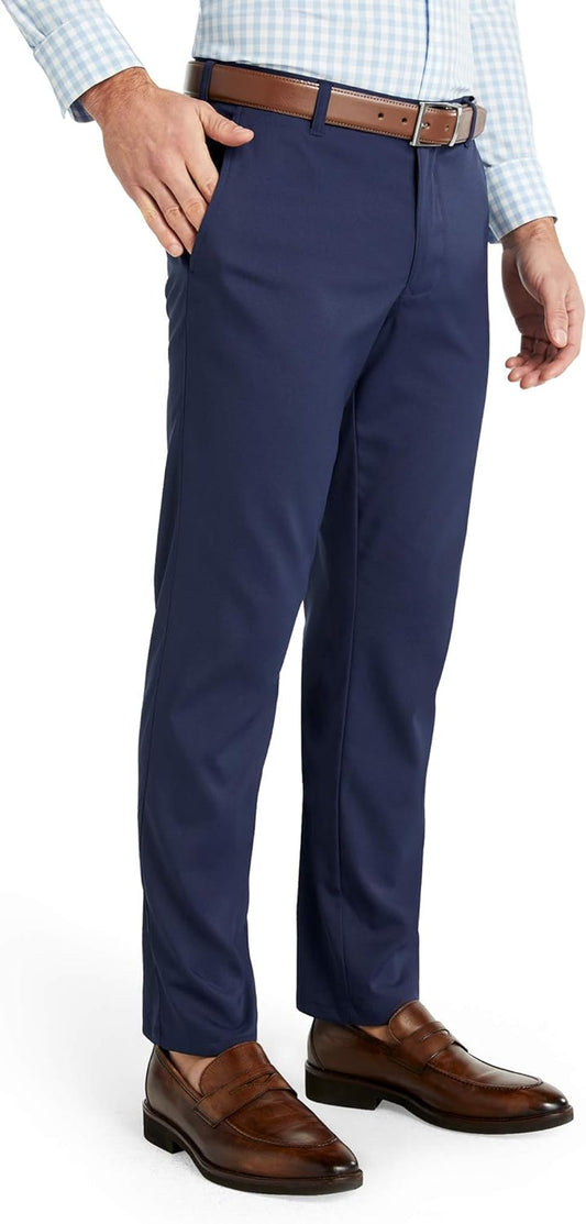 Mizzen + Main Men'S Baron Chino Pants - Stretch, Lightweight & Moisture-Wicking - Trim Fit, Navy, 36X34