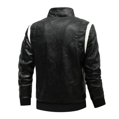 Autumn Winter Bomber Leather Jacket Men Scorpion Embroidery Hooded