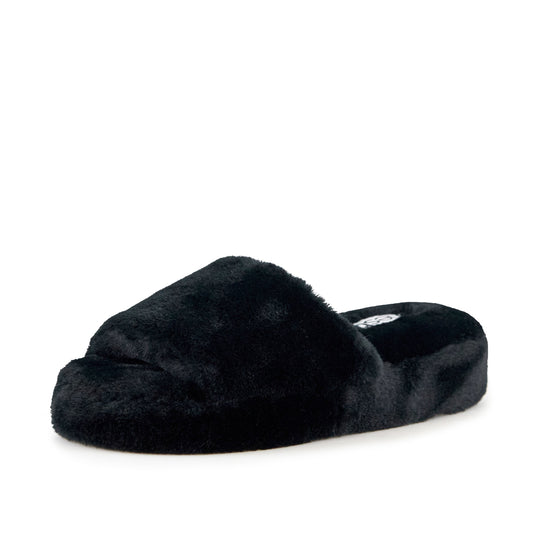 Women's Geneva Faux Fur Slipper Black