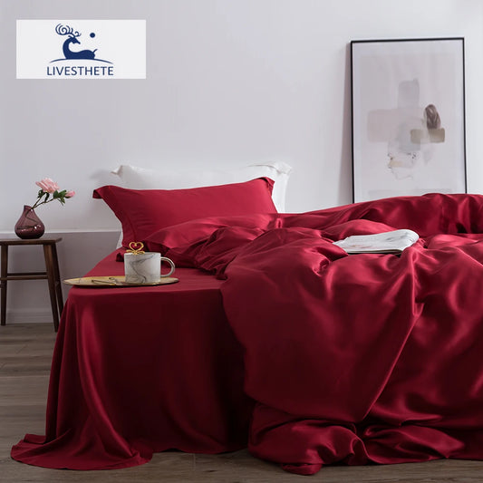 Wine Red 100% Silk Bedding Set