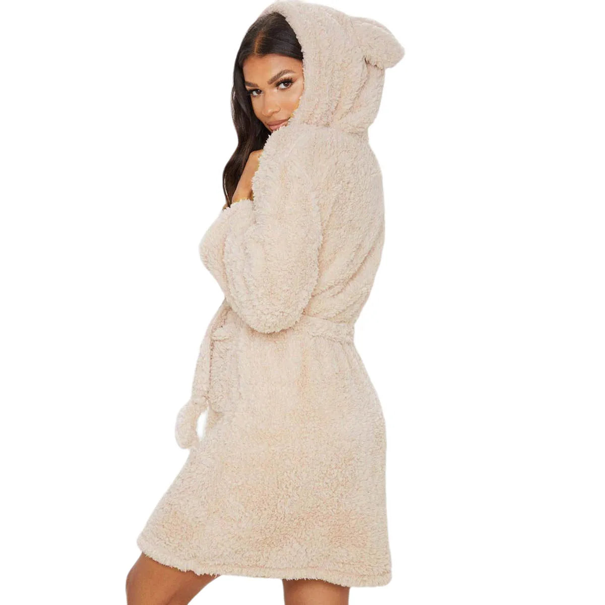 Warm Casual Plush Robe V Neck