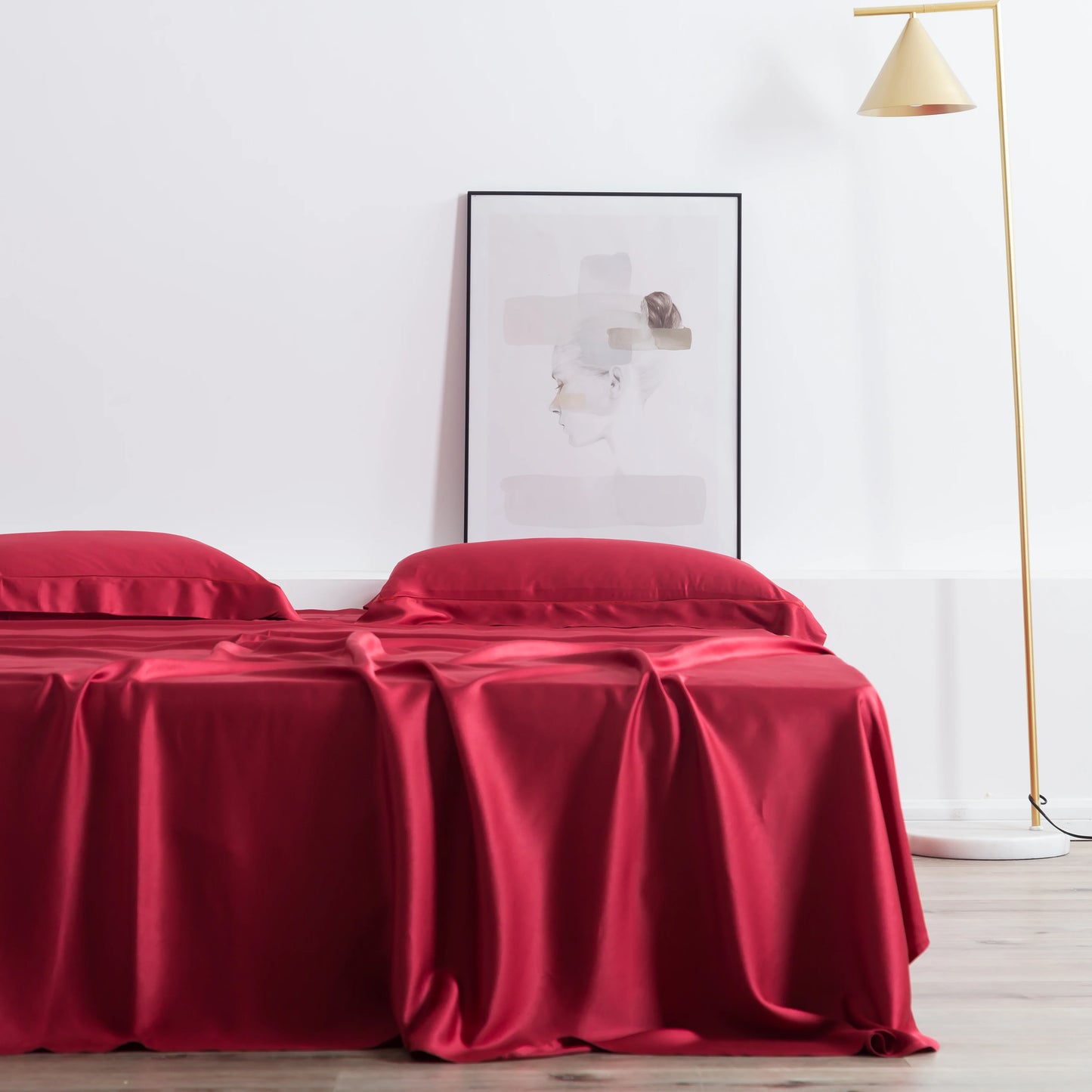 Wine Red 100% Silk Bedding Set