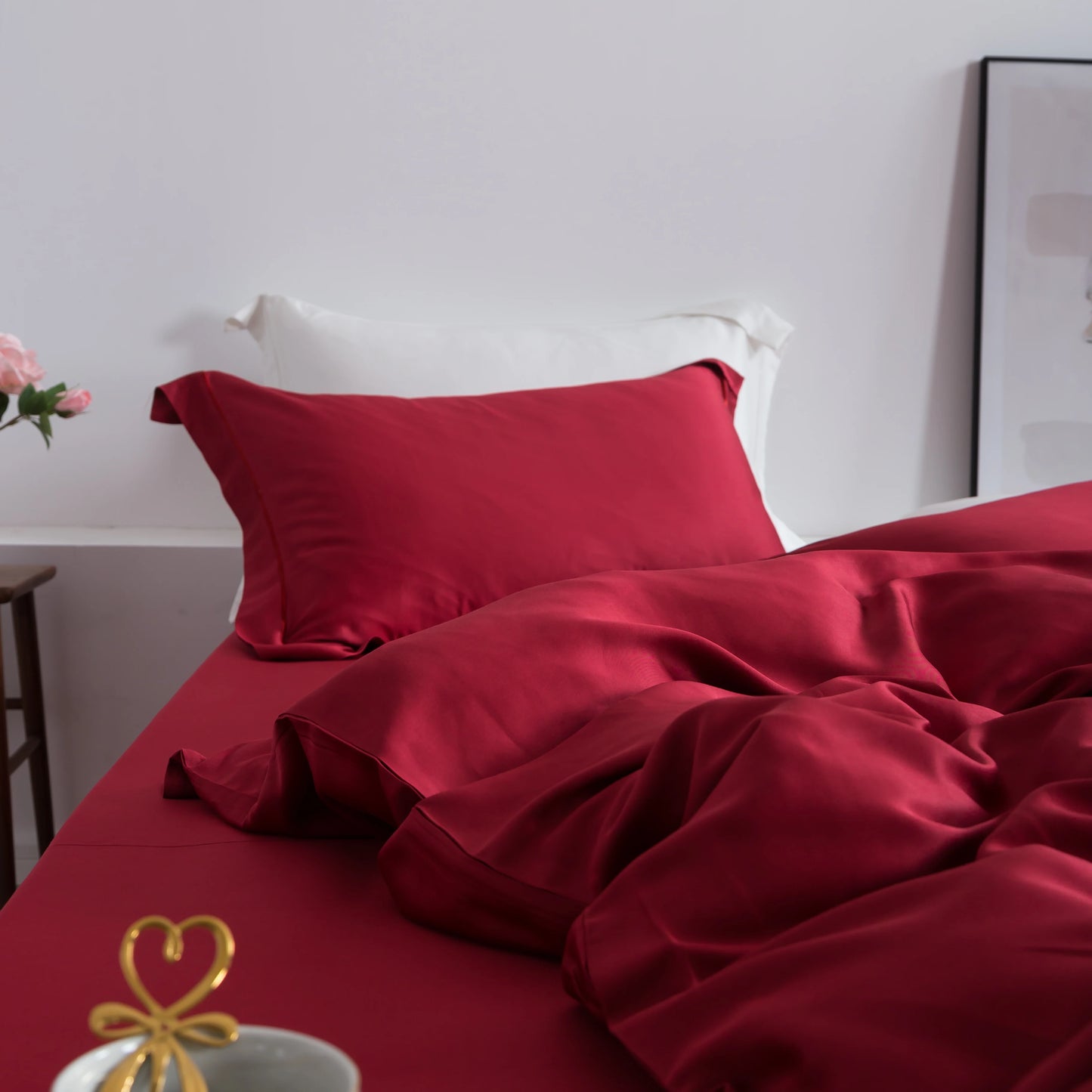 Wine Red 100% Silk Bedding Set