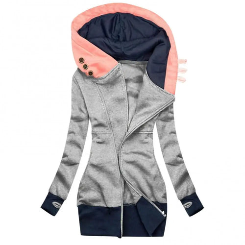 Women's Autumn Winter Hoodie Coat Long Sleeve Pocket Zipper Medium