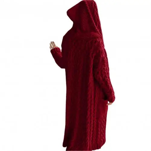 Women's Knit Cardigan Hooded Sweater