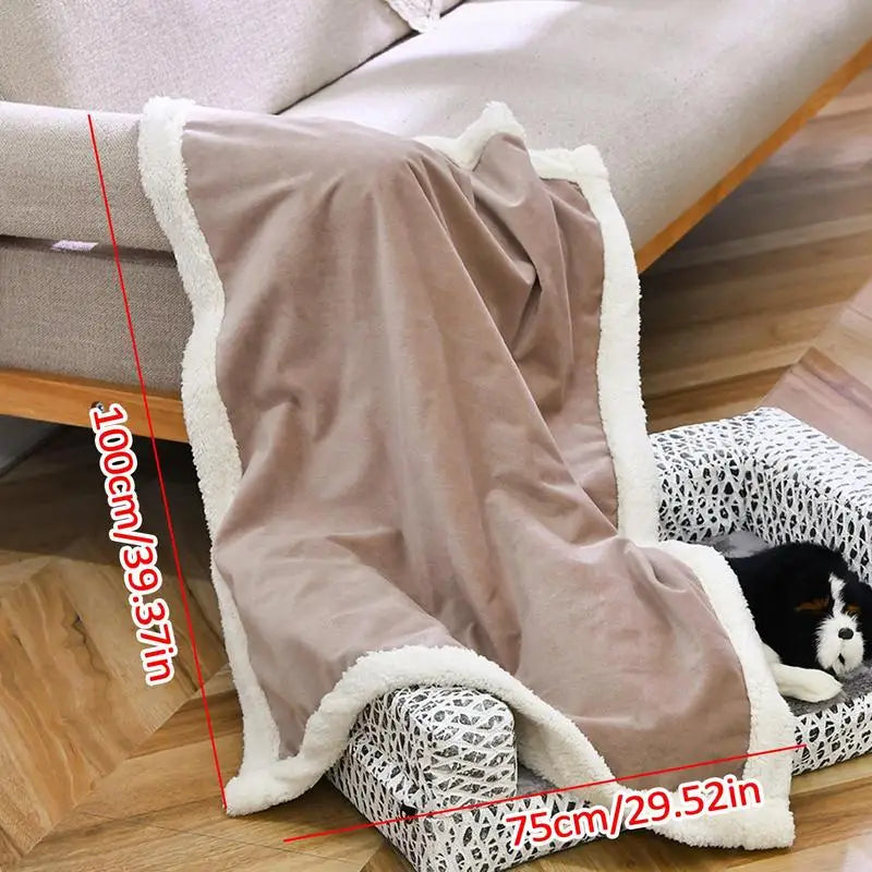 Waterproof Dog Blanket Double Layer Thick Warm Small Cat Blanket