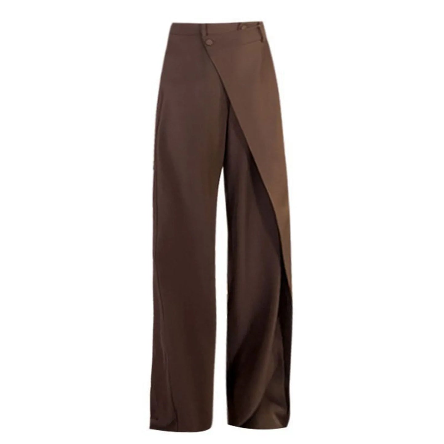 Ladies Suit Pants With Irregular Splicing Design Straight Wide Leg