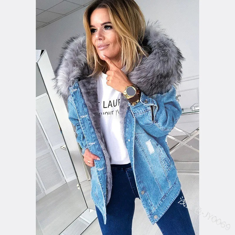 Women's Winter Vintage Ripped Pocket Coat