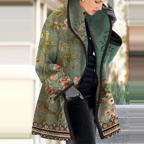 Floral Wool Coat