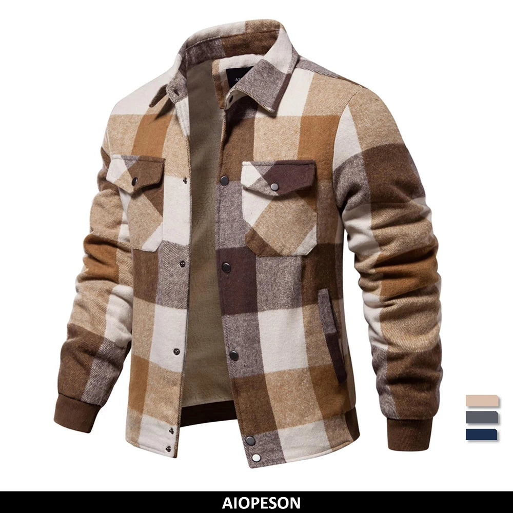 Men's Flannel Plaid Winter Jacket