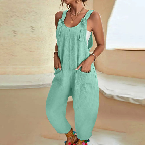 Women's Sleeveless Jumpsuit Romper Harem Pants With Pocket