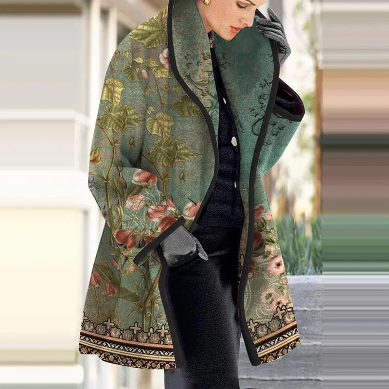 Floral Wool Coat