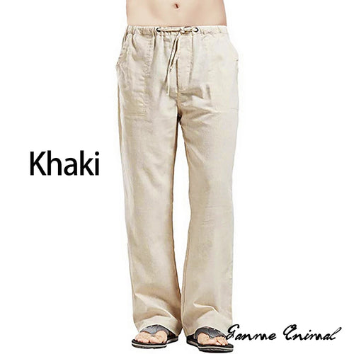 Fashion Mens Linen Wide Pants Korean Trousers Oversize Sports