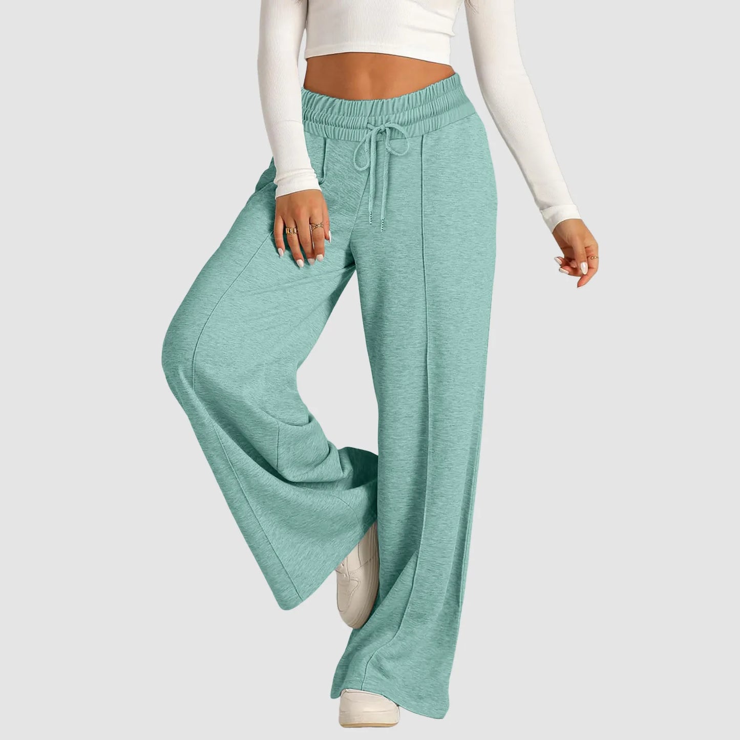 Drawstring Pants For Women- Casual Loose Wide Leg