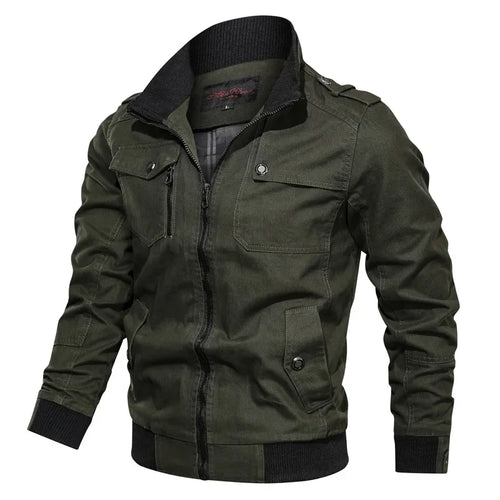 Spring/Autumn Jacket Mens Cotton Windbreaker Cargo Coat