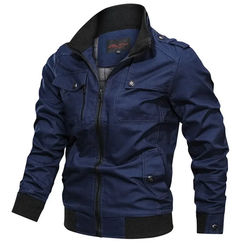 Spring/Autumn Jacket Mens Cotton Windbreaker Cargo Coat