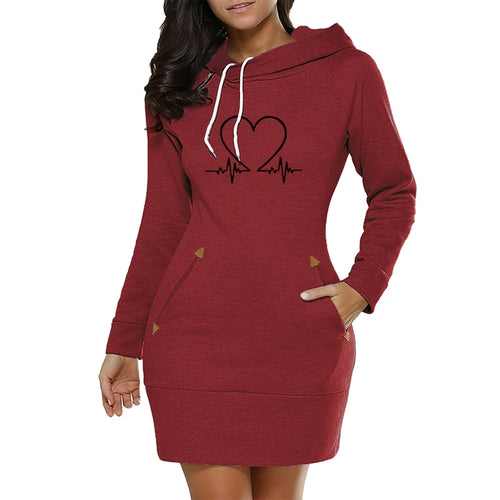 Heartbeat Hoodie Sweatshirt Dress